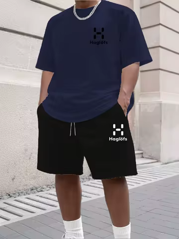 Men's 3D Tracksuit 2 Piece ​O-neck Short Sleeve Shirt Shorts Set Men's Running Suit Plus Size Shirts