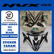 YAMAHA NV-X NVX V1 THAI AEROX-155 (12) BLACK COVER SET (STICKER TANAM) RAPIDO NEW ACCESSORY AKSESORI
