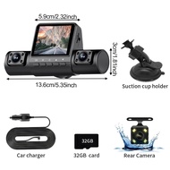 Dash Cam 1080p 3 Cameras Car Dvr Recorder Video Rcorder Vehicle Dvr Car Black Box
