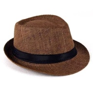 Topi Koboy Laken Pria Dewasa Fedora Koboi Tompi Vintage Cowboy Cap Coboy Jazz Panama Keren Jerami Po