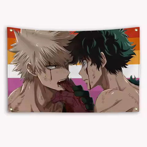 3X5FT 90x150cm My Hero Academia Lgbt Flag Katsuki Bakugo Izuku Midoriya Banner Tapestry Funny Flags 