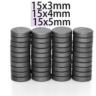 50/100pcs 15x3mm 15x4mm 15x5mm  15x3.5  Round Magnets Black  Permanent Ferrite N35 Fridge Rare Earth Magnetic  Iman Aimant Bulk