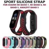 [Penang Stock] Sport Silicone Strap Band For Xiaomi Mi Band 7, Mi Band 6 5, Amazfit Band 5 Sport Ban