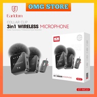 Earldom ET-MC13 3-in-1 Wireless Microphone Type-C Lightning 3.5mm Receiver Collar Clip Mic Windproof