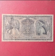 Jual uang kuno Indonesia seri wayang 25 Gulden ttd waveren Murah