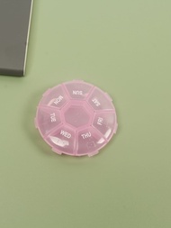1入組塑料藥品儲物盒粉色戶外藥品鎖盒