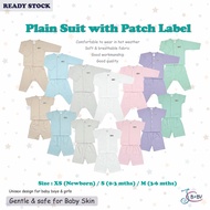 JC BABY Newborn Baby Clothing Plain Suit /Baju Baby Boy Girl Clothes Long Sleeve Short Sleeve Short 