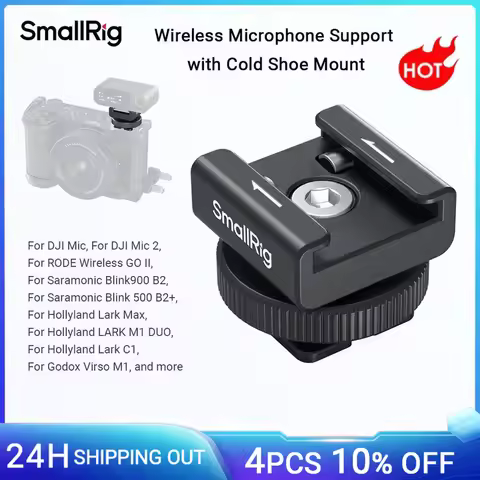 SmallRig Camera Flash SWireless Wireless Microphone Support with Cold Shoe Mount for DJI Mic/Mic 2 f