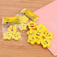 Emoji Smile Character Star Pencil Eraser Set of 3pcs S&F 891