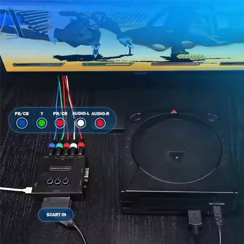 B27B RGBS VGA To YPBPR Component Converter SCART To YPBPR YCBCR For Nintendo 64 PS1 PS2 Dreamcast Re