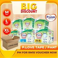 PLove Adult Diapers Pants /Tape  - M / L / XL (12 Packs)