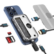 ACASIS ตู้ SSD 10Gbps M.2 NVMe & แท่นวางมือถือ USB C พร้อมพัดลมทำความเย็นสำหรับ iPhone 16 Pro/pro Ma