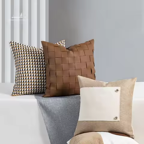 Modern American Luxury Coffee Color Series Pillowcase Hotel Homestay Furniture Sofa Pillow Square Pi