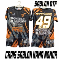 Children's clothing set gamer rrq mobile legend/ jersey suit gamer rrq size 5-12 years