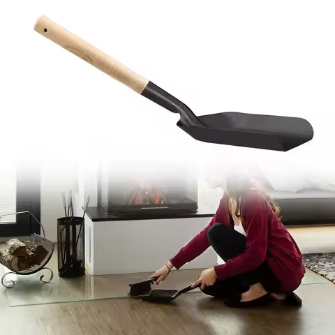 Chimney Shovel Fireplace Tools Steel Dustpan Ash Shovel Fireplace Cleaning Tool Wood Burner Accessor