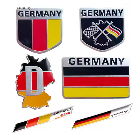 3D Aluminium Auto Car Emblem Germany German Flag Logo Grille Badge Car Assessoires Premium Quality G