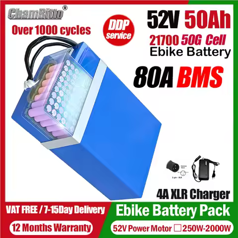Electric bicycle 52V 2000W chamrider battery 52V 20ah 25ah 30ah 35ah 40ah 50ah Electric vehicle 1500