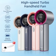 4000mAh High Speed Handheld Fan Strong Wind 100 Gear With Adjustable Speeds LED Display Battery Port