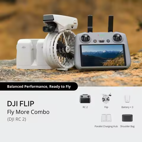 DJI Flip Fly More Combo Drone with RC 2 Smart Controller, 4K Camera, Palm Launch, Smart Return, AI F
