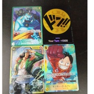 4 pcs / set monkey d Luffy Jimbe Leader Kuzan Don SP SR AA Flagship Gred SS+ One piece card game OP0