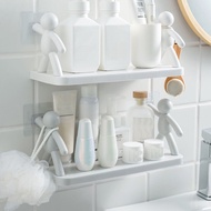 Bathroom Shelves No-drill Corner Plastic Shelf Shower Storage Rack Holder for Kitchen Toilet Organiz