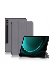 1入灰色殼，適用於三星Galaxy Tab S9 FE 10.9" 2023 -X510 -X516B X516翻蓋支架保護套，適用於Tab S9 FE Plus 12.4 英寸-X610 -X616平板電腦智能保護套，適用於S9 11英寸-X710 -X716B/X716U Tab S9+/Plus 12.4 英寸-X810 -X816B/X818U輕量級三折防摔皮套