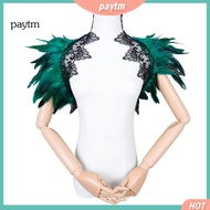 PTM Feather Accessory Feather Scarf Women’s Vintage Peacock Feather Shawl Scarf Cape Handmade Should
