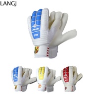 LANGJ 1 Pair ลาเท็กซ์ ถุงมือผู้รักษาประตูโกล ป้องกันนิ้วมือ กันลื่น ถุงมือเด็ก goalie ถุงมือผู้รักษา