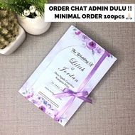 Undangan Pernikahan Kertas Warna Ungu/Undangan Rustic/Undangan Aesthetic/Undangan Murah Rumah Cetak 