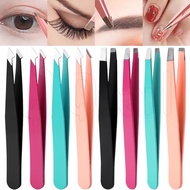 High quality stainless steel Hair removal tweezers / Colored spray paint oblique flat eyebrow clip /