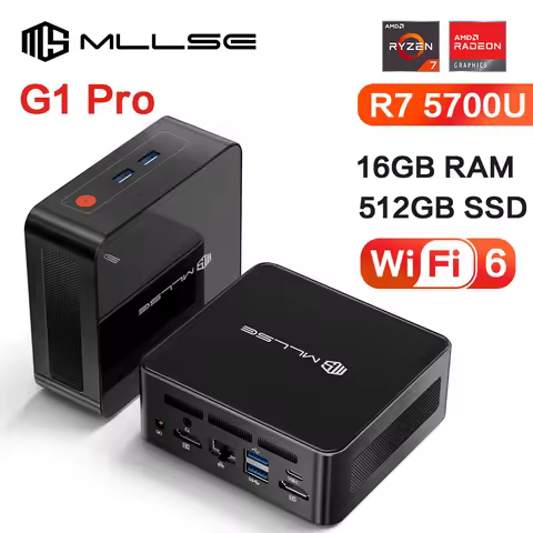 MLLSE G1 Pro Mini PC AMD Ryzen7 5700U DDR4 16GB RAM 512GB SSD WiFi6 BT5.2 Windows 11 Pro Mini Deskto