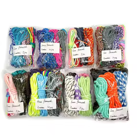 320 Colors Paracord 2mm/3mm/4mm/5mm New Colors High Quality Parachute cord Paracord 550 rope Surviva