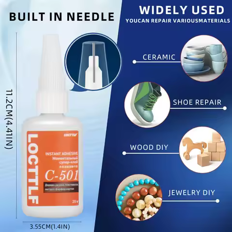 Brand-new Upgraded 501 Super Cyanoacrylate Glue Instant Drying In 5 Seconds Waterproof Stable and Ve