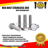 Ss 304 / Bolt M14x40 / Hex Bolt Stainless M14 Pitch 2,0 Key 22