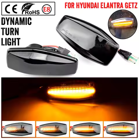 2x LED Dynamic Side Marker Light Turn Repeater Lamps For Hyundai I10 Accent Coupe Click Elantra Lavi