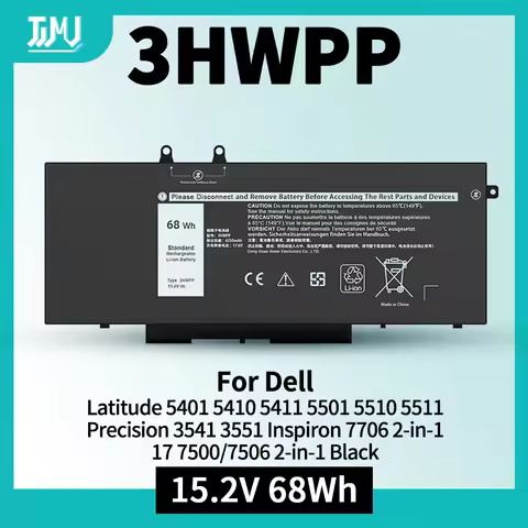 68Wh 3HWPP Laptop Battery for Dell Latitude 5401 5410 5411 5501 5510 5511 Precision 3541 3551 Inspir