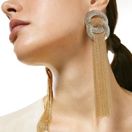 Amazon's best-selling tassel earrings exaggerate European and American rhinestone earrings