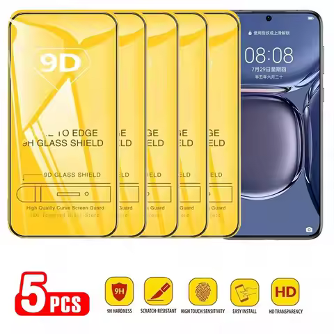 9D Screen Protector For Huawei P50 P40 P30 P20 Lite E Pro P Smart Z 2020 Y9A Y9S Y9 Prime 2019 5PCS 
