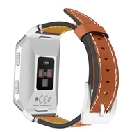 For Fitbit Ionic Band Leather, Fitbit Ionic Leather Band Smart Watch Adjustable Replacement Band wit