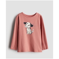 H&M Cotton Clothes Long Sleeves Sharp Round Brick Orange/Dog Size 1.5-2 Years/4-6/6-8/8-10