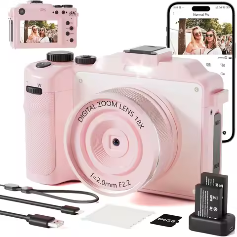 DIY Frame Compact 56MP Digital Cameras Front Rear Dual Lens Selfie 4K Photography Camcorder 18X Yout