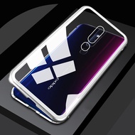 store Magnetic Adsorption Case for Oppo f11 pro F7 A7 A5 A3S F9 A7X Case Clear Glass Luxury Metal Fr