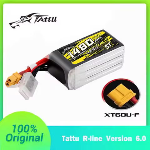 Tattu R-Line Version 6.0 1480mAh 160C 6S 22.2V ST/SQ Lipo Battery For RC Helicopter Quadcopter FPV R