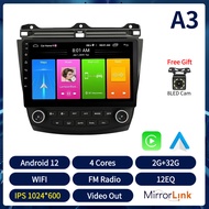 Acodo Wireless Carplay Android 12 2Din 10นิ้วเครื่องเล่นวิดีโอมัลติมีเดียสำหรับHonda Accord 7 2003-2007 4Gซิมการ์ดWifi GPSนำทางรถสเตอริโอCarplay Android AutoรถวิทยุBT DSPหน้าจอIPS AM RDS FM Head Unitปลั๊กแอนด์เพลย์พัดลมระบายความร้อนรถวิทยุ
