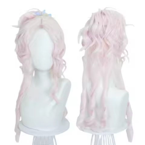 Enid Sinclair Character Wig Pink Curly Clip On Half-Ponytail Wig Suitable for Women Girls Halloween 
