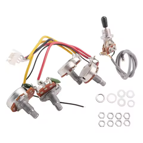 RTSHE-Lp Electric Guitar Pickups Circuit Wiring Harness 2T2V 500K Pots 3 Way Switch For Les Paul Sty