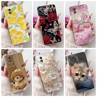 For Vivo Y02 Y02A Y02T Y02S Elegant Floral Cat Phone Casing VivoY02 Y02s 4G Soft Silicone TPU Case