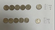 香港硬幣 伊利莎白二世 1蚊 5蚊 1985 86 87 88 89 1988 89 90 91 92
