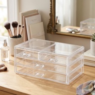 MINIS0 3 Tier Drawer Organizer for Cosmetics and Jewelery (Transparent)