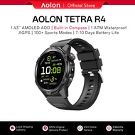 Aolon Tetra R4 Smart Watch AMOLED Strava WA Call 1ATM Waterproof Bluetooth Call AGPS 100+ Sports Mod